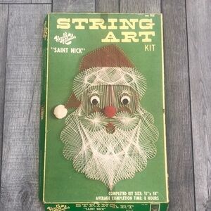 Vintage Hazel Kaboodles Saint Nick string art kit HK168 fully completed